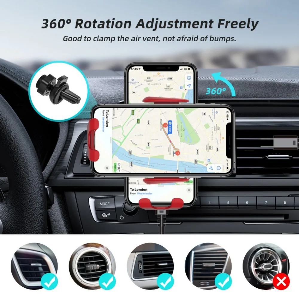 50W araba kablosuz şarj otomatik montaj telefon tutucu iPhone 15 14 13 Pro Max Samsung Xiaomi Huawei telefon indüksiyon hızlı şarj - Görsel 4